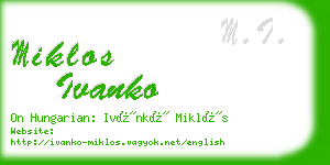 miklos ivanko business card